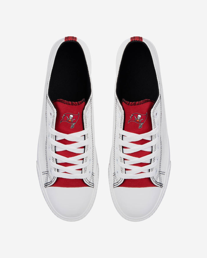 Tampa Bay Buccaneers Low Top White Canvas Shoe FOCO - FOCO.com
