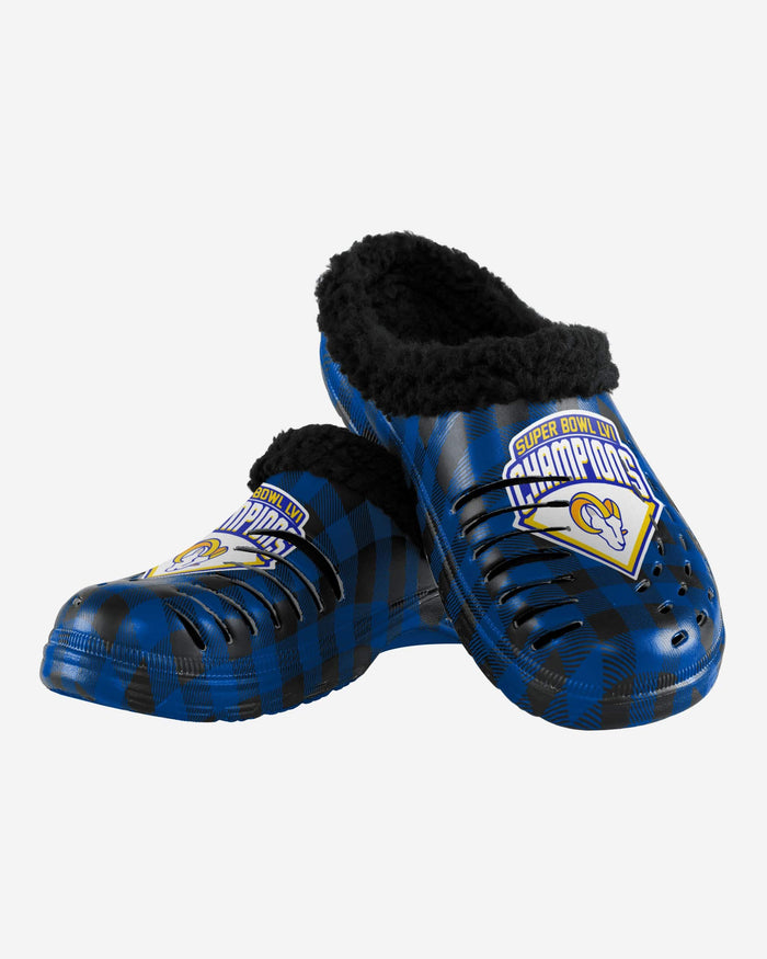 Los Angeles Rams Super Bowl LVI Champions Sherpa Clog FOCO - FOCO.com