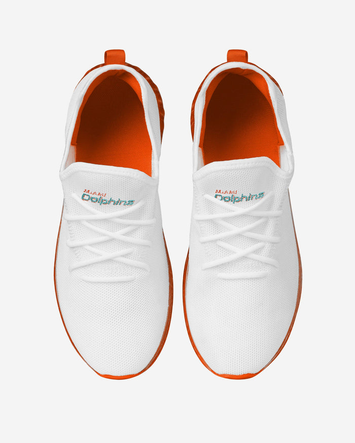 Miami Dolphins Gradient Midsole White Sneakers FOCO - FOCO.com