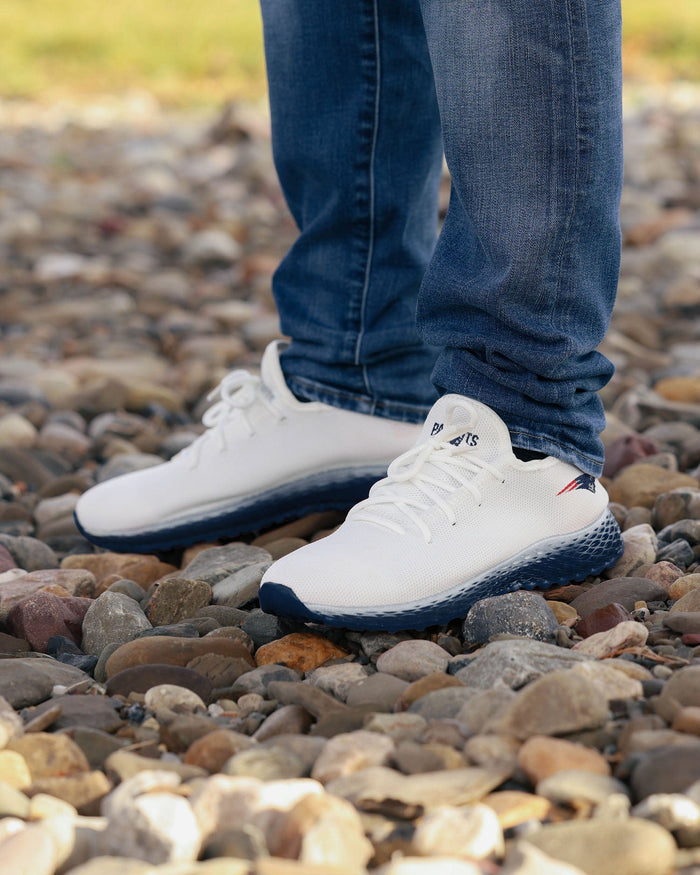 New England Patriots Gradient Midsole White Sneakers FOCO - FOCO.com