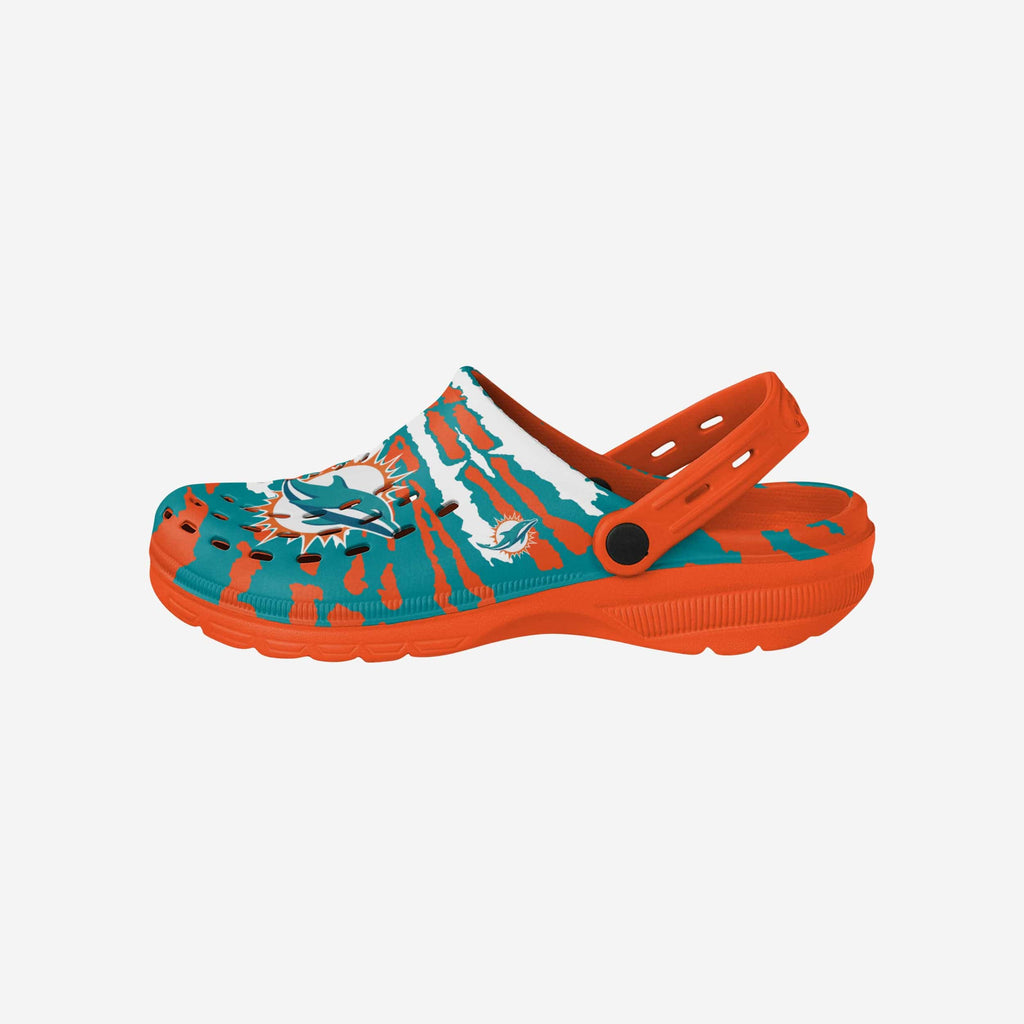 Miami Dolphins Tie-Dye Clog With Strap FOCO S - FOCO.com