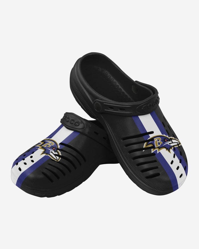 Baltimore Ravens Team Stripe Clog With Strap FOCO - FOCO.com