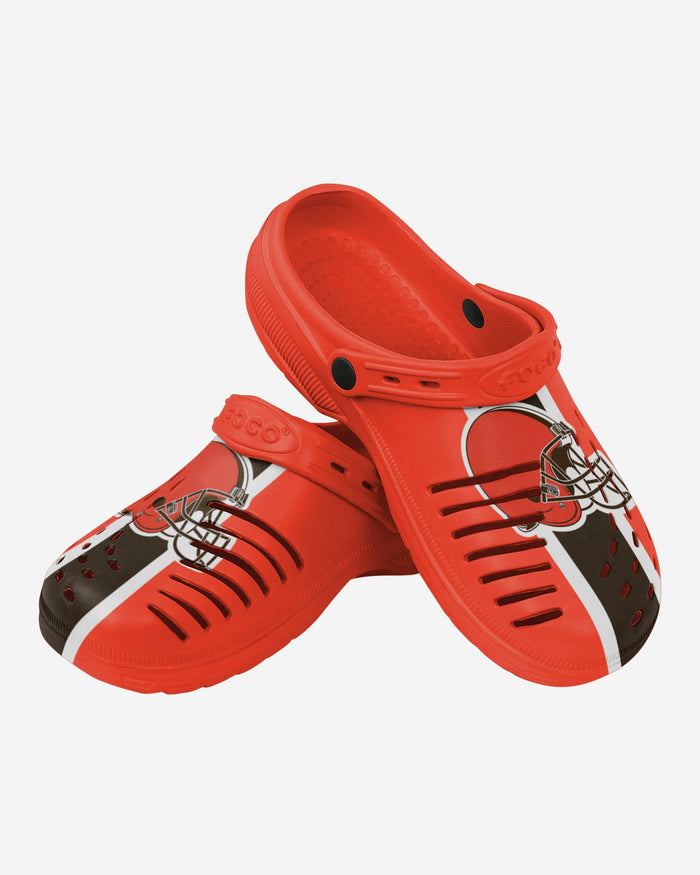 Cleveland Browns Team Stripe Clog With Strap FOCO - FOCO.com