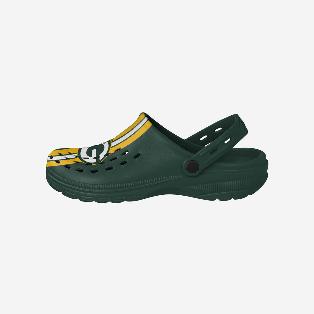 Green Bay Packers Team Stripe Clog With Strap FOCO S - FOCO.com