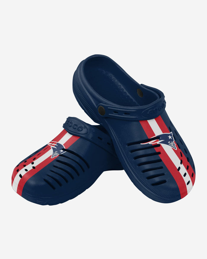 New England Patriots Team Stripe Clog With Strap FOCO - FOCO.com