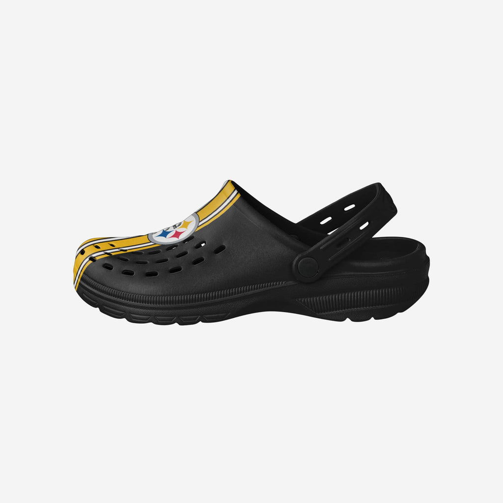 Pittsburgh Steelers Team Stripe Clog With Strap FOCO S - FOCO.com