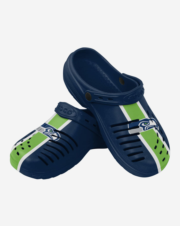 Seattle Seahawks Team Stripe Clog With Strap FOCO - FOCO.com