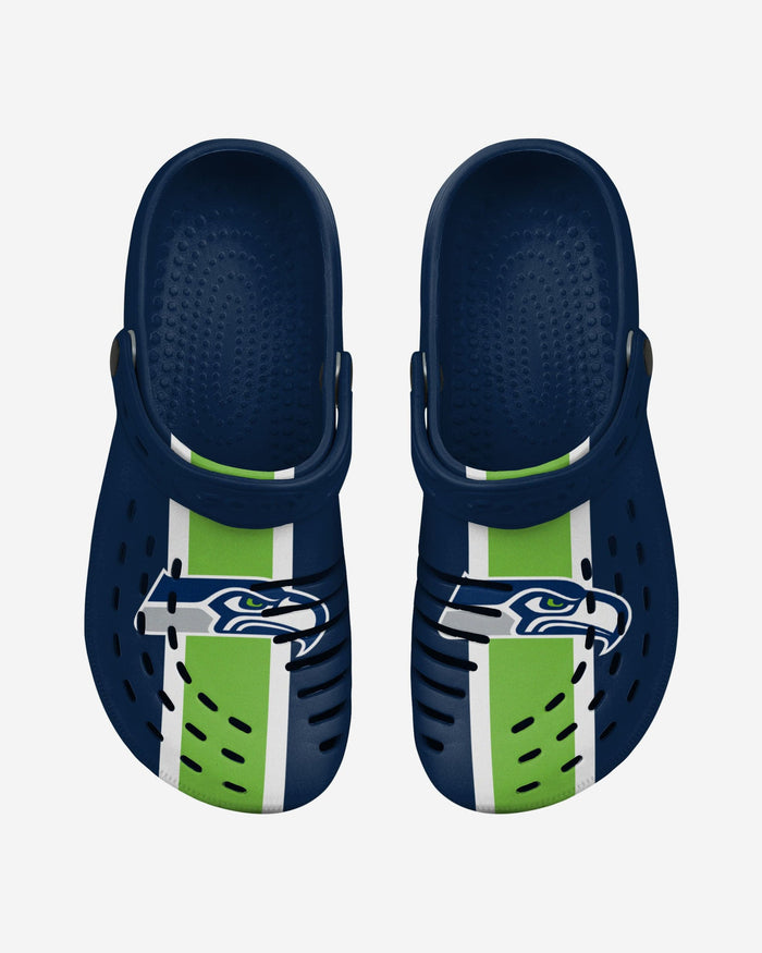 Seattle Seahawks Team Stripe Clog With Strap FOCO - FOCO.com