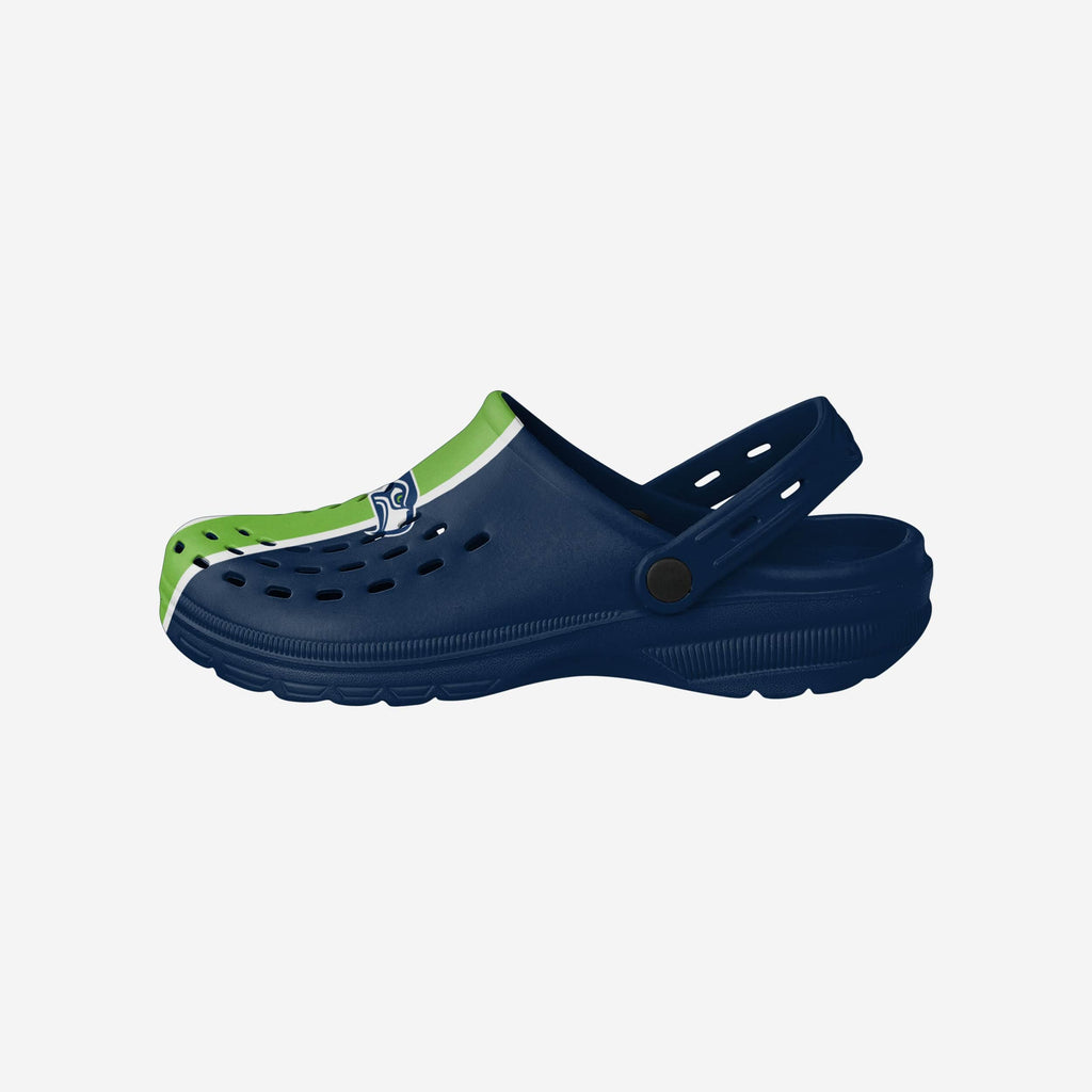 Seattle Seahawks Team Stripe Clog With Strap FOCO S - FOCO.com