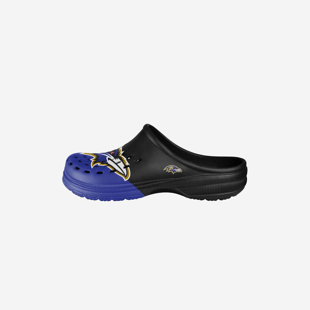 Baltimore Ravens Youth Colorblock Big Logo Clog FOCO S - FOCO.com