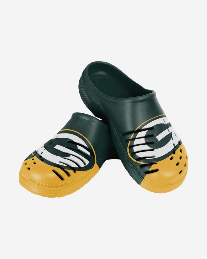 Green Bay Packers Youth Colorblock Big Logo Clog FOCO - FOCO.com