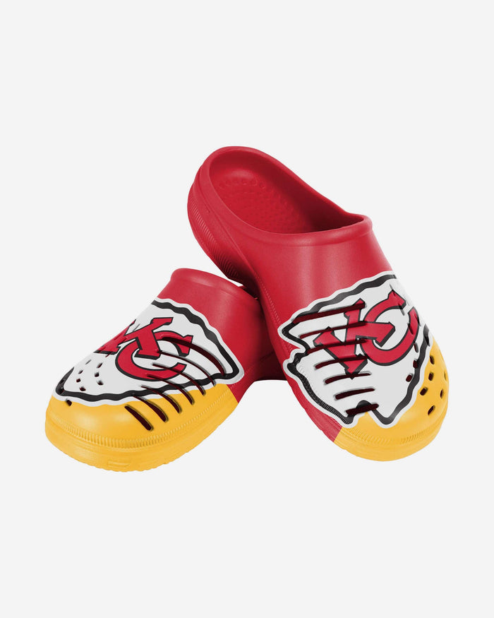 Kansas City Chiefs Youth Colorblock Big Logo Clog FOCO - FOCO.com