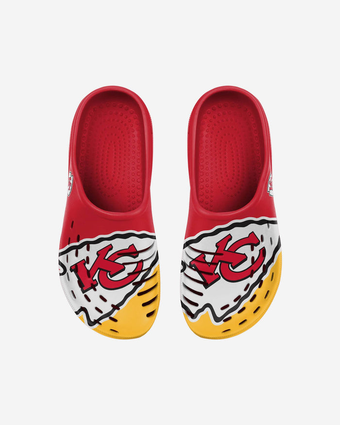 Kansas City Chiefs Youth Colorblock Big Logo Clog FOCO - FOCO.com