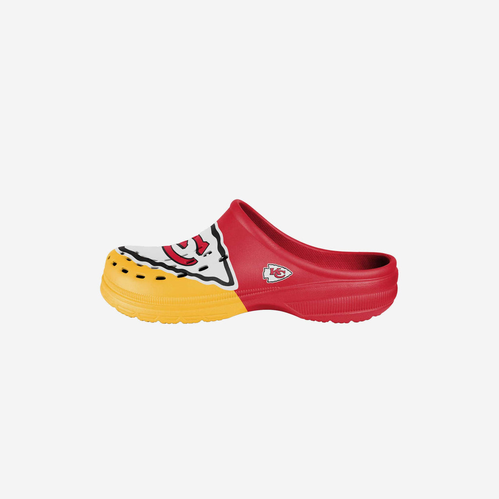 Kansas City Chiefs Youth Colorblock Big Logo Clog FOCO S - FOCO.com