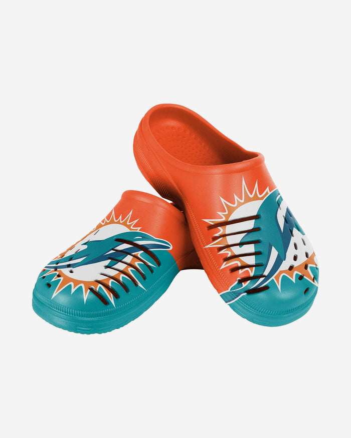 Miami Dolphins Youth Colorblock Big Logo Clog FOCO - FOCO.com