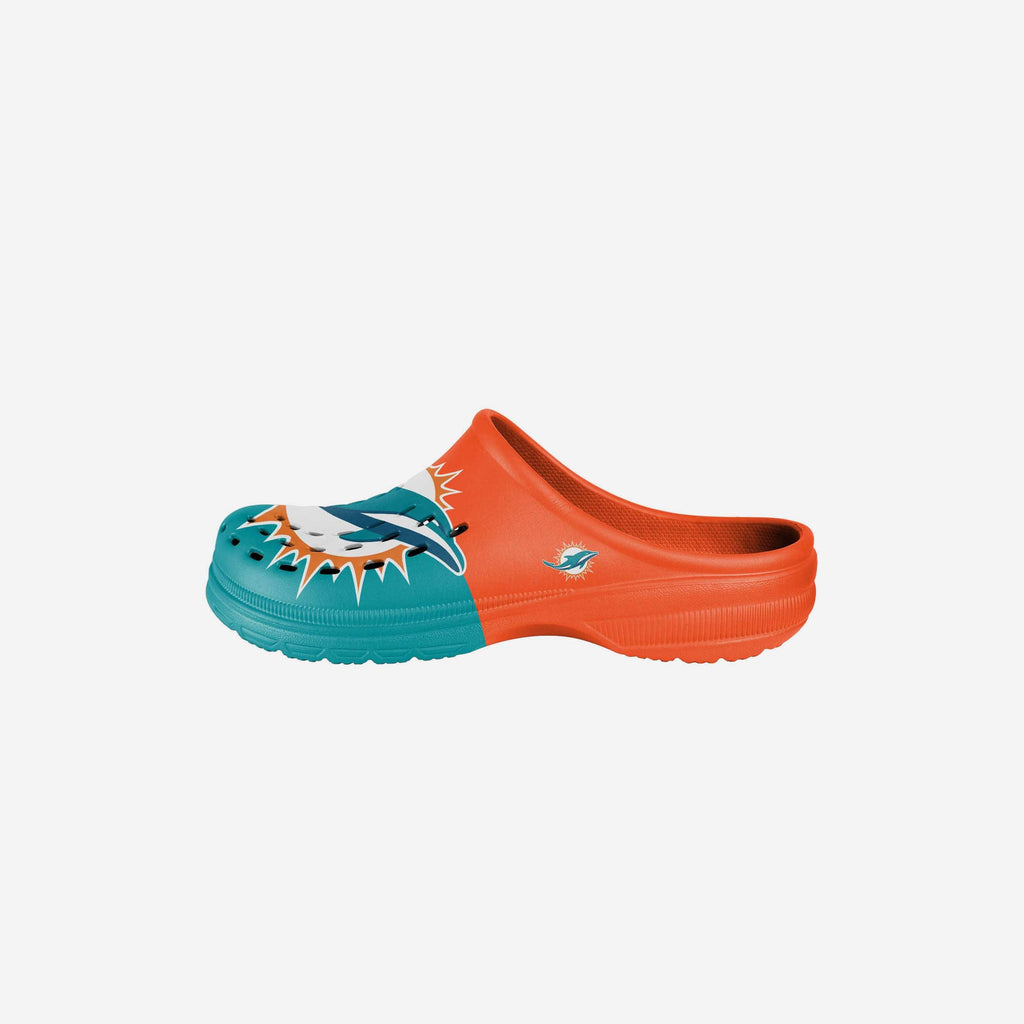 Miami Dolphins Youth Colorblock Big Logo Clog FOCO S - FOCO.com