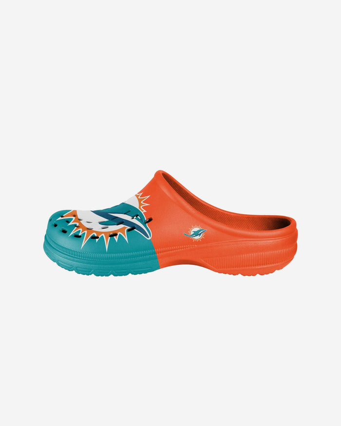 Miami Dolphins Youth Colorblock Big Logo Clog FOCO S - FOCO.com