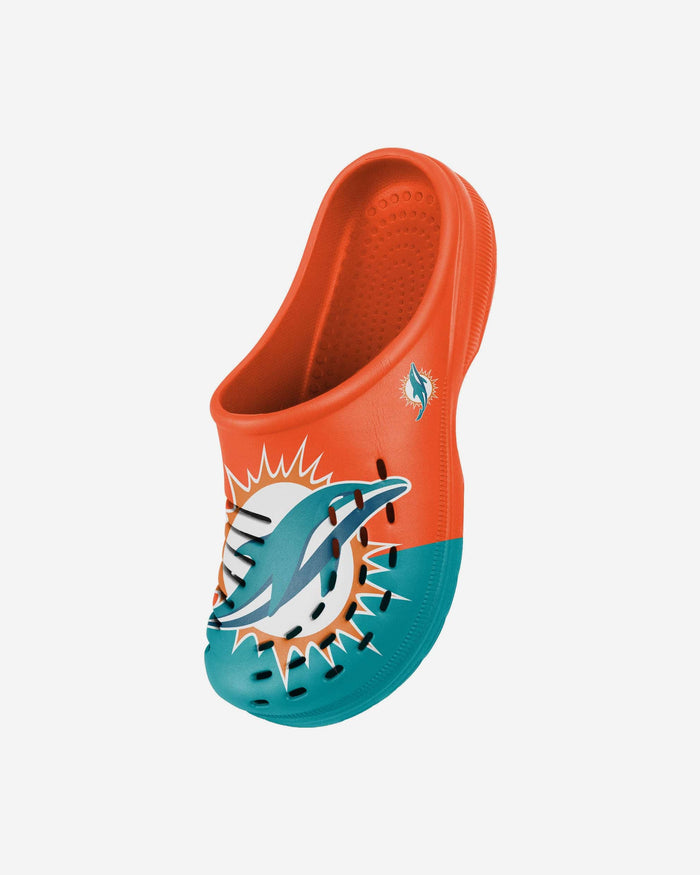 Miami Dolphins Youth Colorblock Big Logo Clog FOCO - FOCO.com