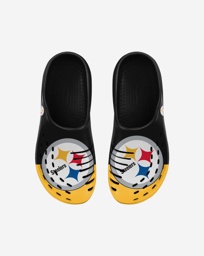 Pittsburgh Steelers Youth Colorblock Big Logo Clog FOCO - FOCO.com