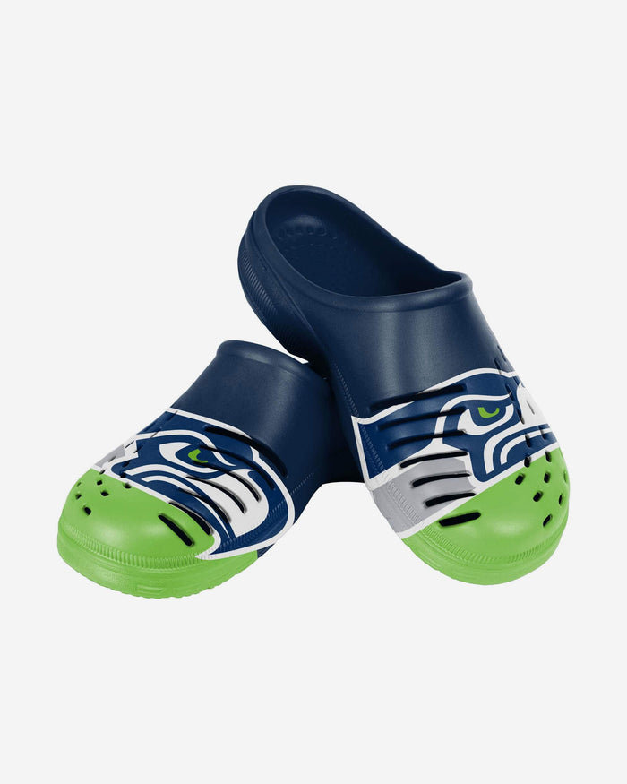 Seattle Seahawks Youth Colorblock Big Logo Clog FOCO - FOCO.com