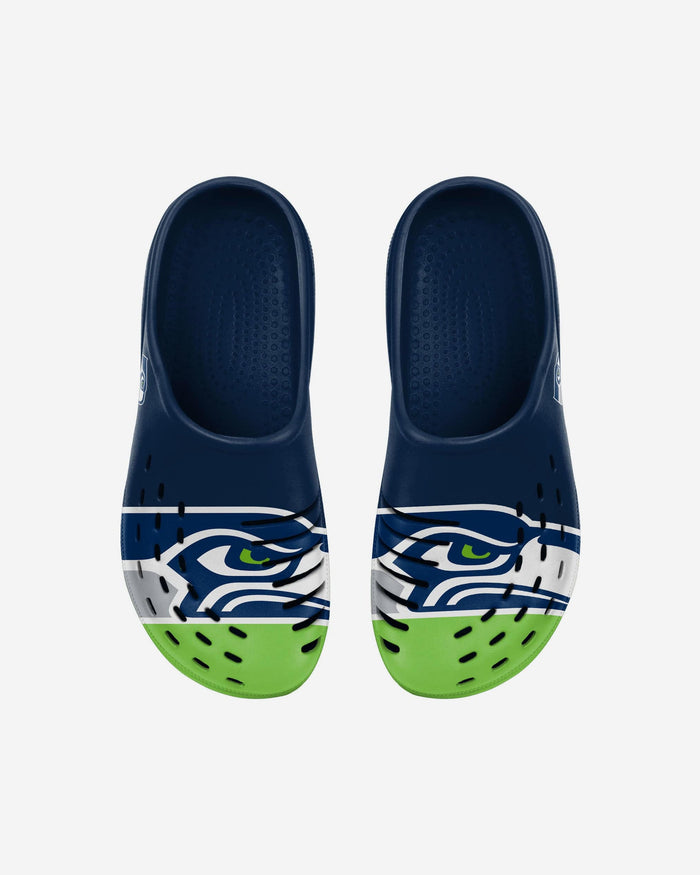 Seattle Seahawks Youth Colorblock Big Logo Clog FOCO - FOCO.com