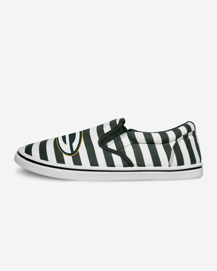 Green Bay Packers Striped Slip On Canvas Shoe FOCO - FOCO.com