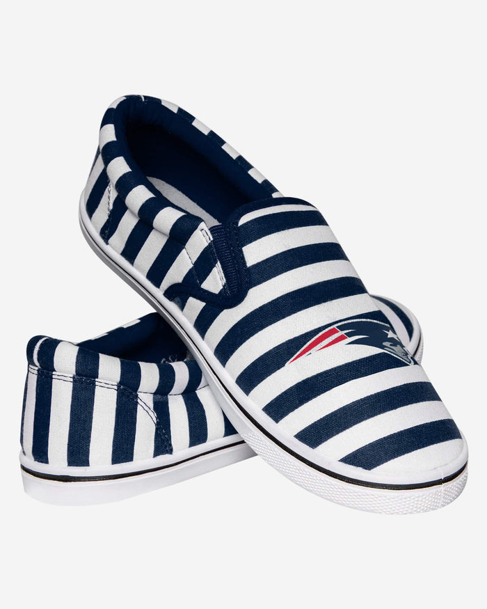 New England Patriots Striped Slip On Canvas Shoe FOCO - FOCO.com