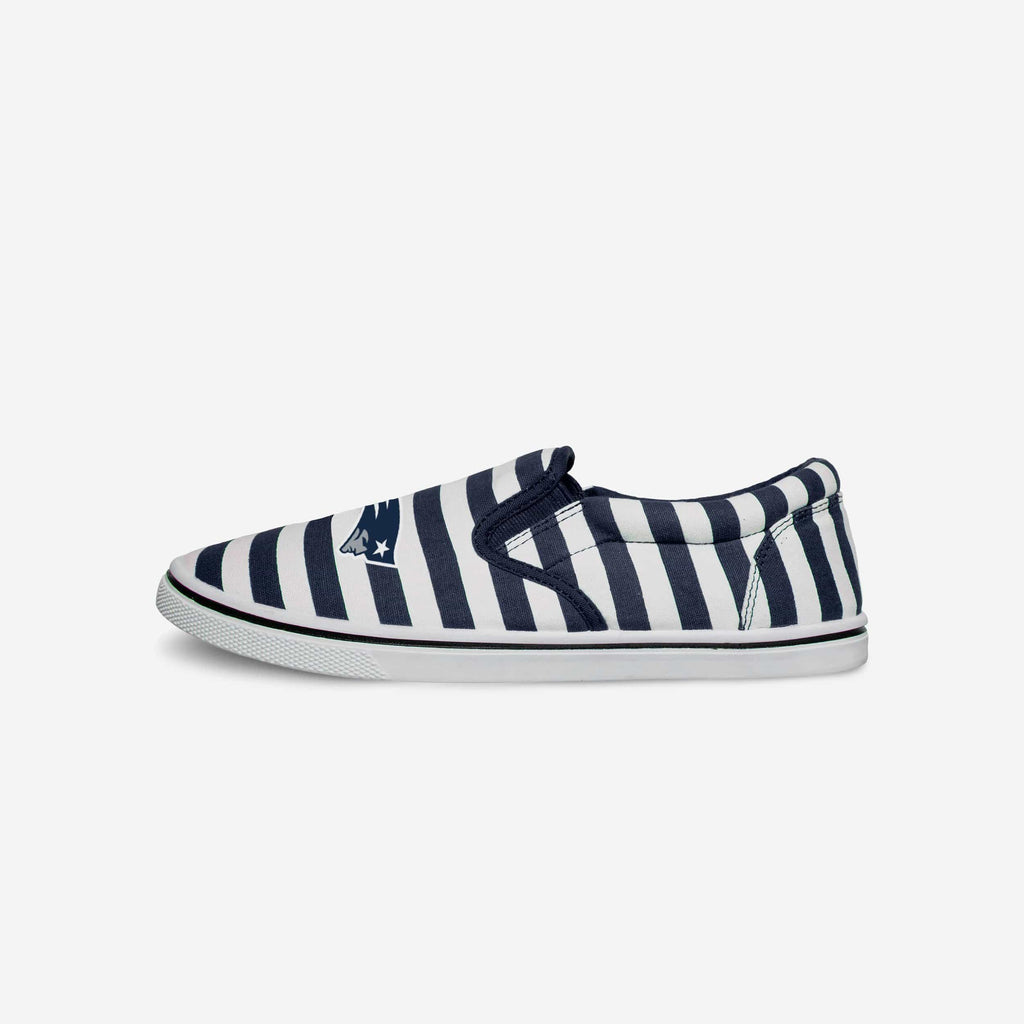 New England Patriots Striped Slip On Canvas Shoe FOCO - FOCO.com