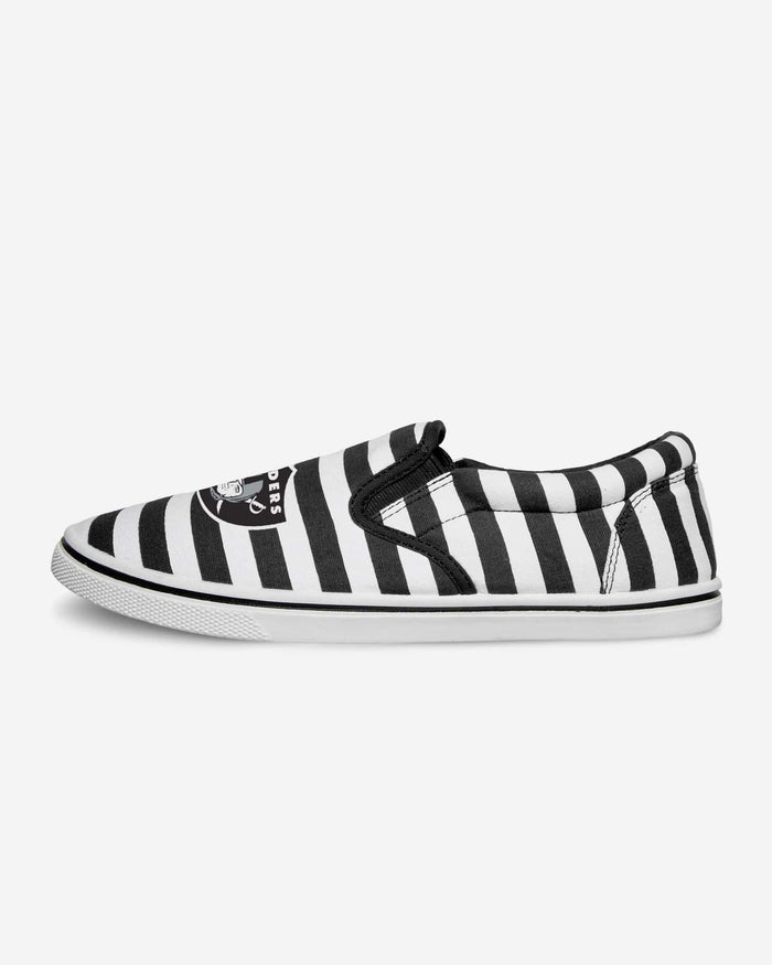 Las Vegas Raiders Striped Slip On Canvas Shoe FOCO - FOCO.com