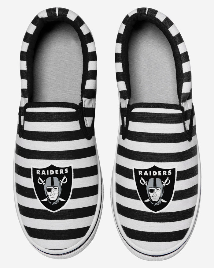 Las Vegas Raiders Striped Slip On Canvas Shoe FOCO - FOCO.com