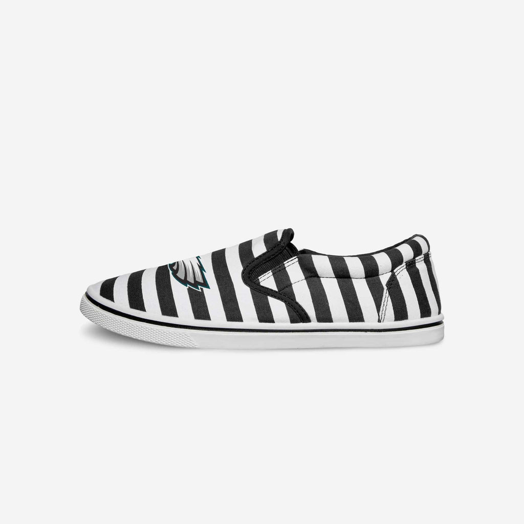 Philadelphia Eagles Striped Slip On Canvas Shoe FOCO - FOCO.com