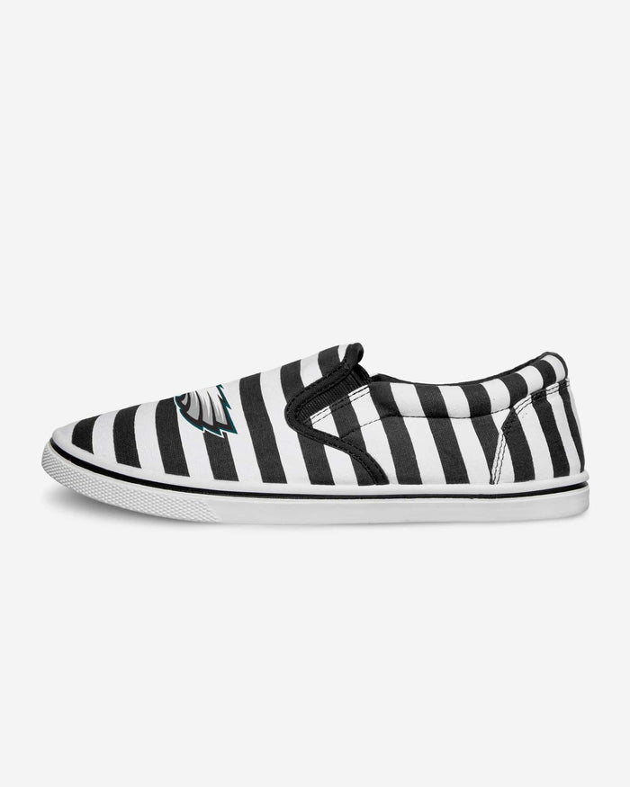 Philadelphia Eagles Striped Slip On Canvas Shoe FOCO - FOCO.com