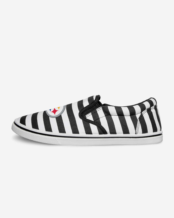 Pittsburgh Steelers Striped Slip On Canvas Shoe FOCO - FOCO.com