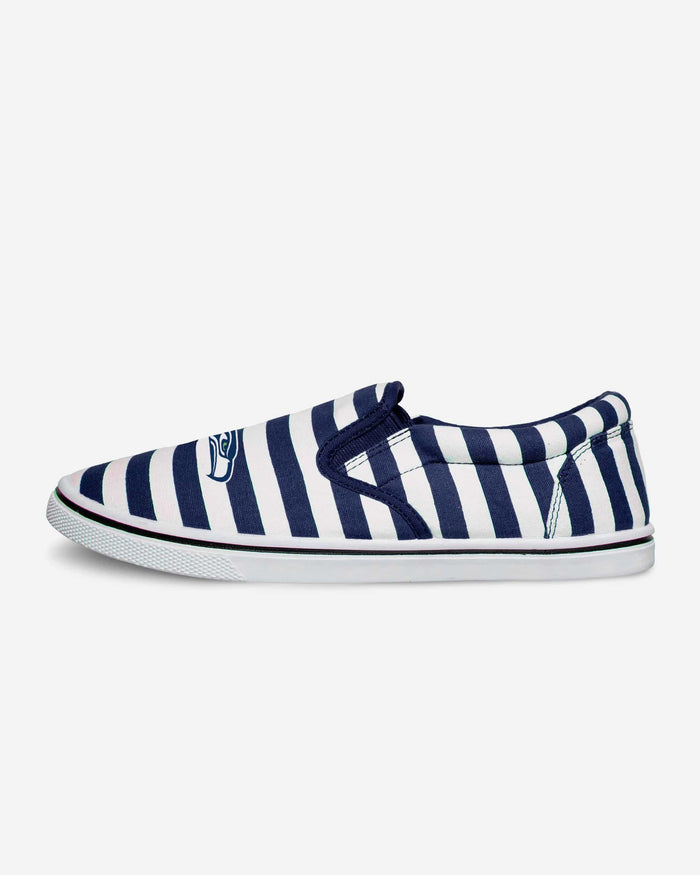 Seattle Seahawks Striped Slip On Canvas Shoe FOCO - FOCO.com