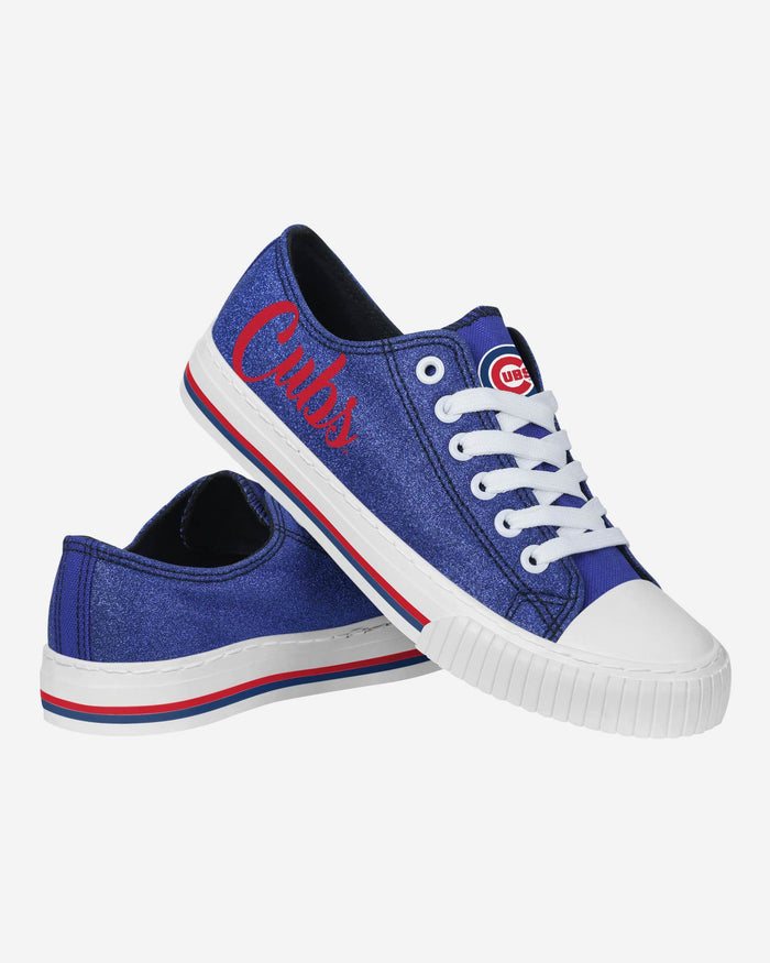 Chicago Cubs Womens Color Glitter Low Top Canvas Shoes FOCO - FOCO.com