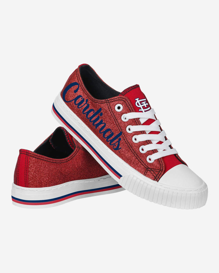 St Louis Cardinals Womens Color Glitter Low Top Canvas Shoes FOCO - FOCO.com