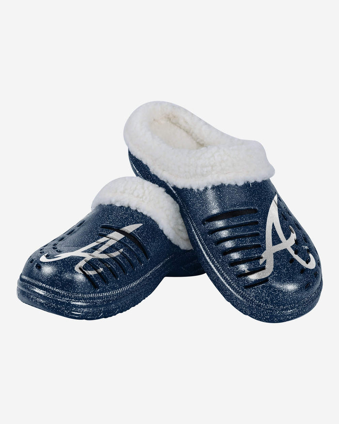 Atlanta Braves Womens Sherpa Lined Glitter Clog FOCO - FOCO.com