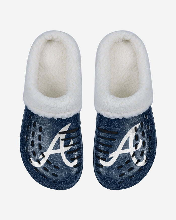 Atlanta Braves Womens Sherpa Lined Glitter Clog FOCO - FOCO.com