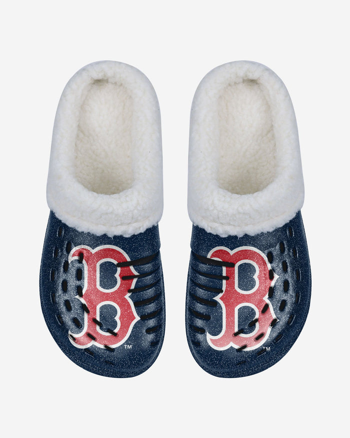 Boston Red Sox Womens Sherpa Lined Glitter Clog FOCO - FOCO.com