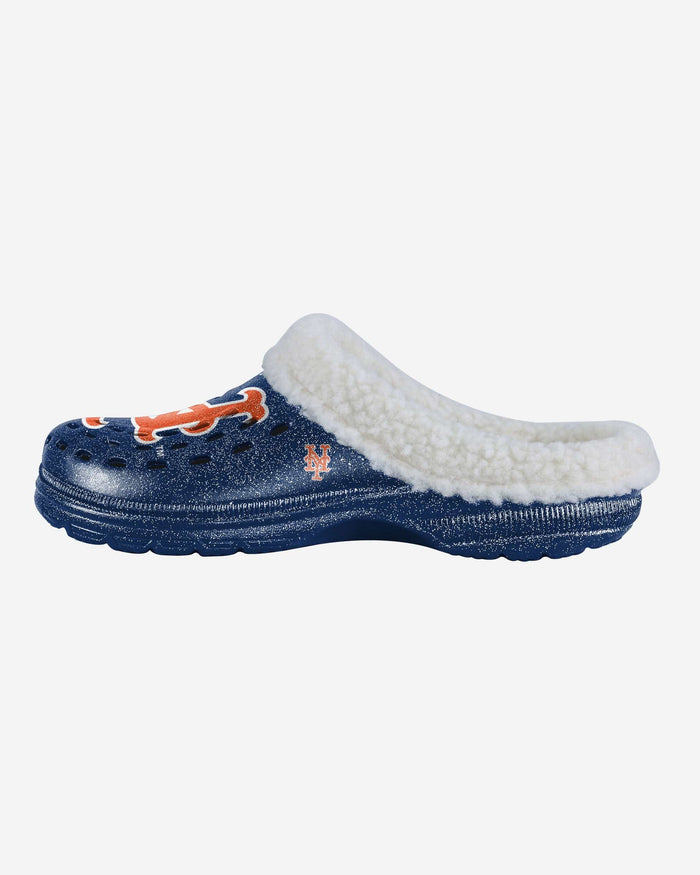 New York Mets Womens Sherpa Lined Glitter Clog FOCO S - FOCO.com