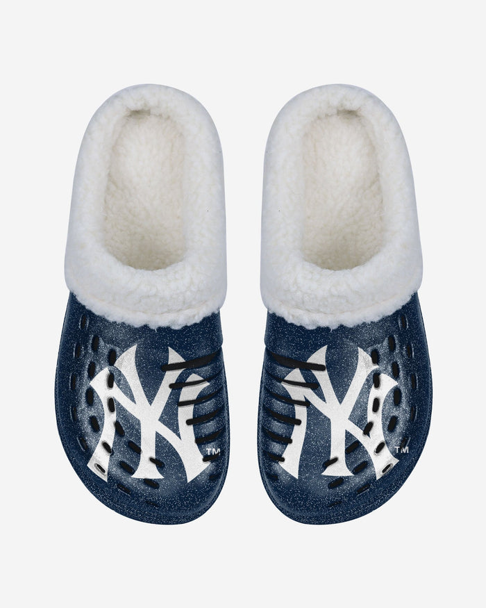 New York Yankees Womens Sherpa Lined Glitter Clog FOCO - FOCO.com