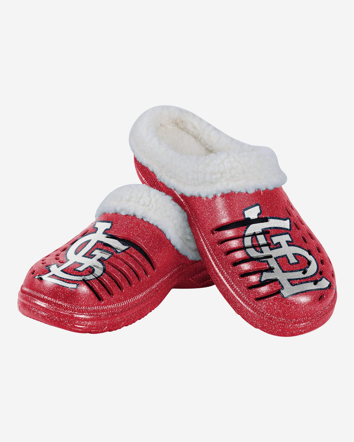 St Louis Cardinals Womens Sherpa Lined Glitter Clog FOCO - FOCO.com