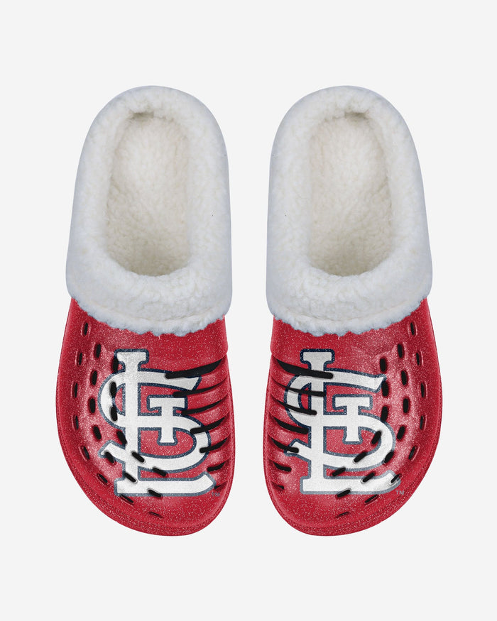 St Louis Cardinals Womens Sherpa Lined Glitter Clog FOCO - FOCO.com