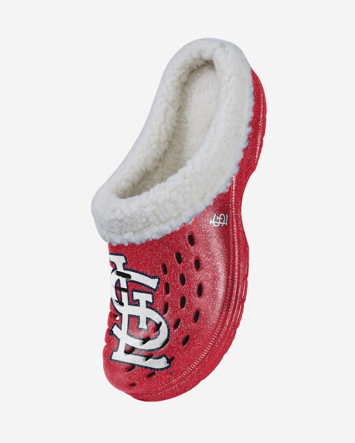 St Louis Cardinals Womens Sherpa Lined Glitter Clog FOCO - FOCO.com