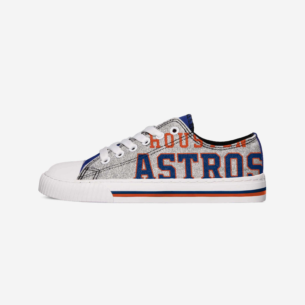 Houston Astros Womens Glitter Low Top Canvas Shoe FOCO 6 - FOCO.com