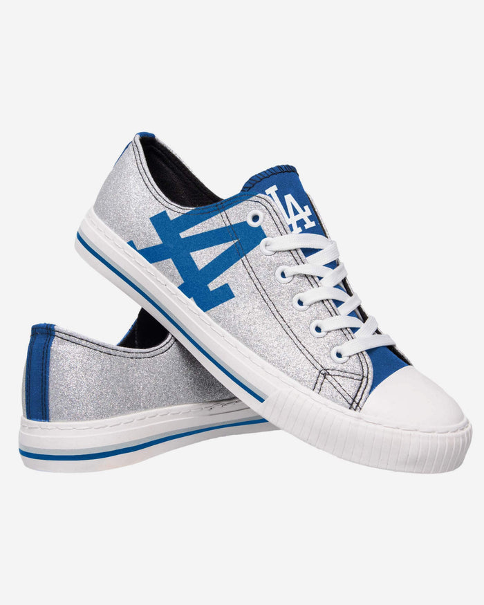 Los Angeles Dodgers Womens Glitter Low Top Canvas Shoe FOCO - FOCO.com