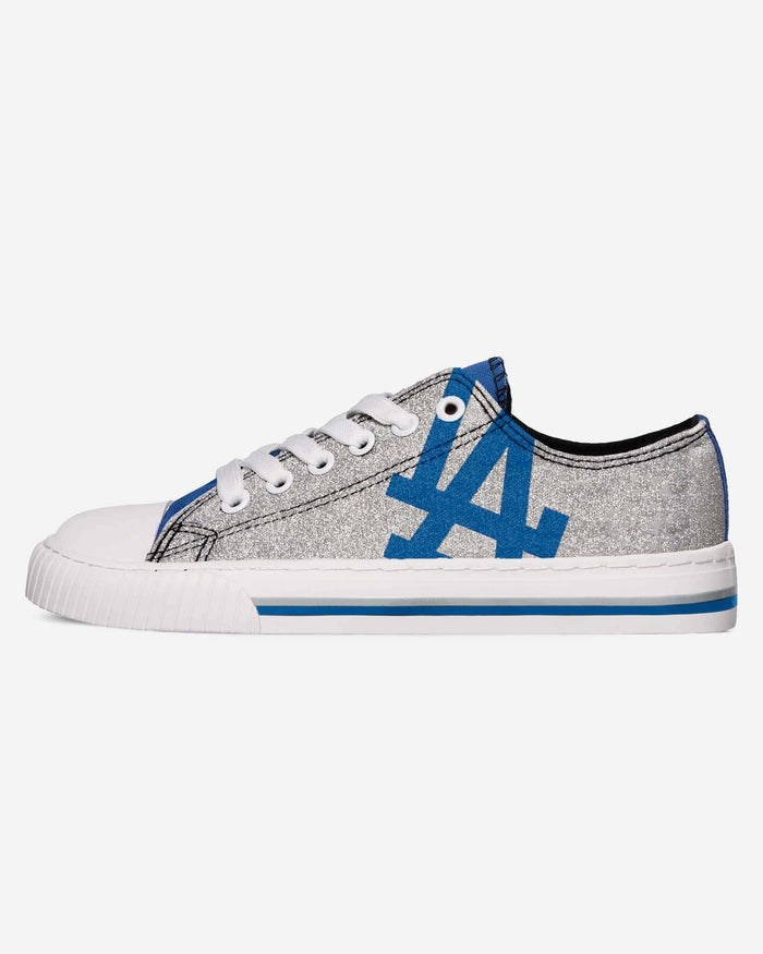 Los Angeles Dodgers Womens Glitter Low Top Canvas Shoe FOCO 6 - FOCO.com