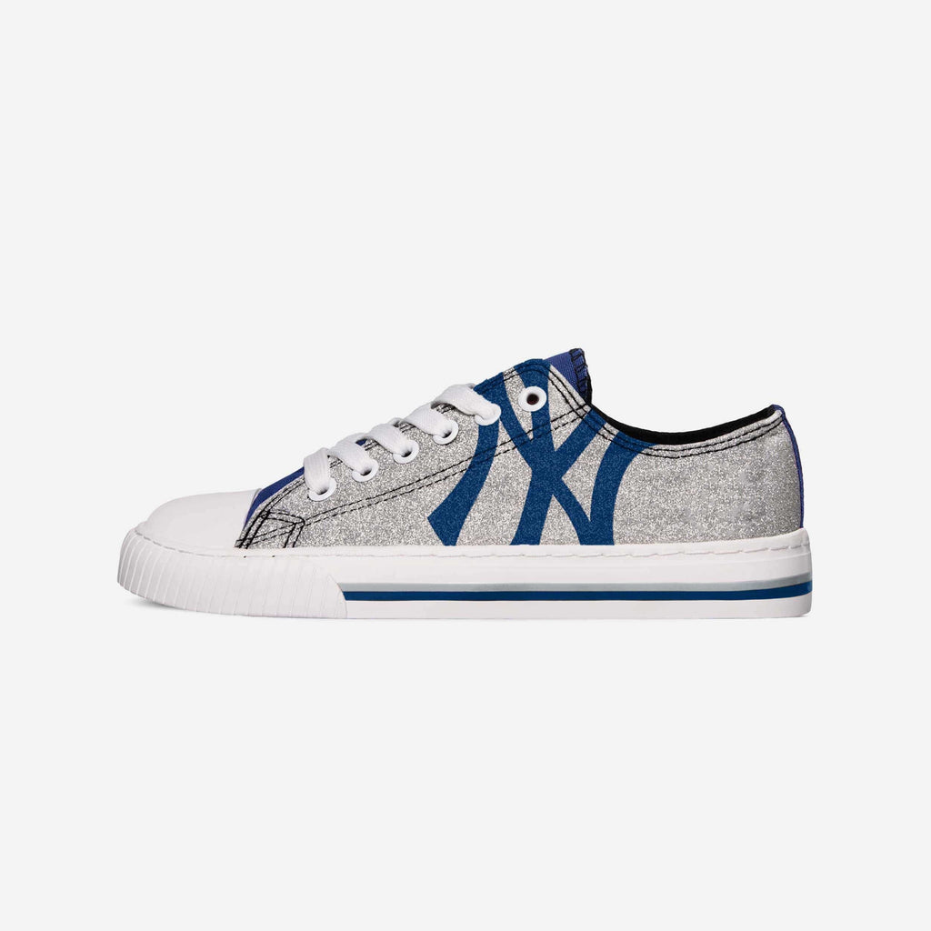 New York Yankees Womens Glitter Low Top Canvas Shoe FOCO 6 - FOCO.com