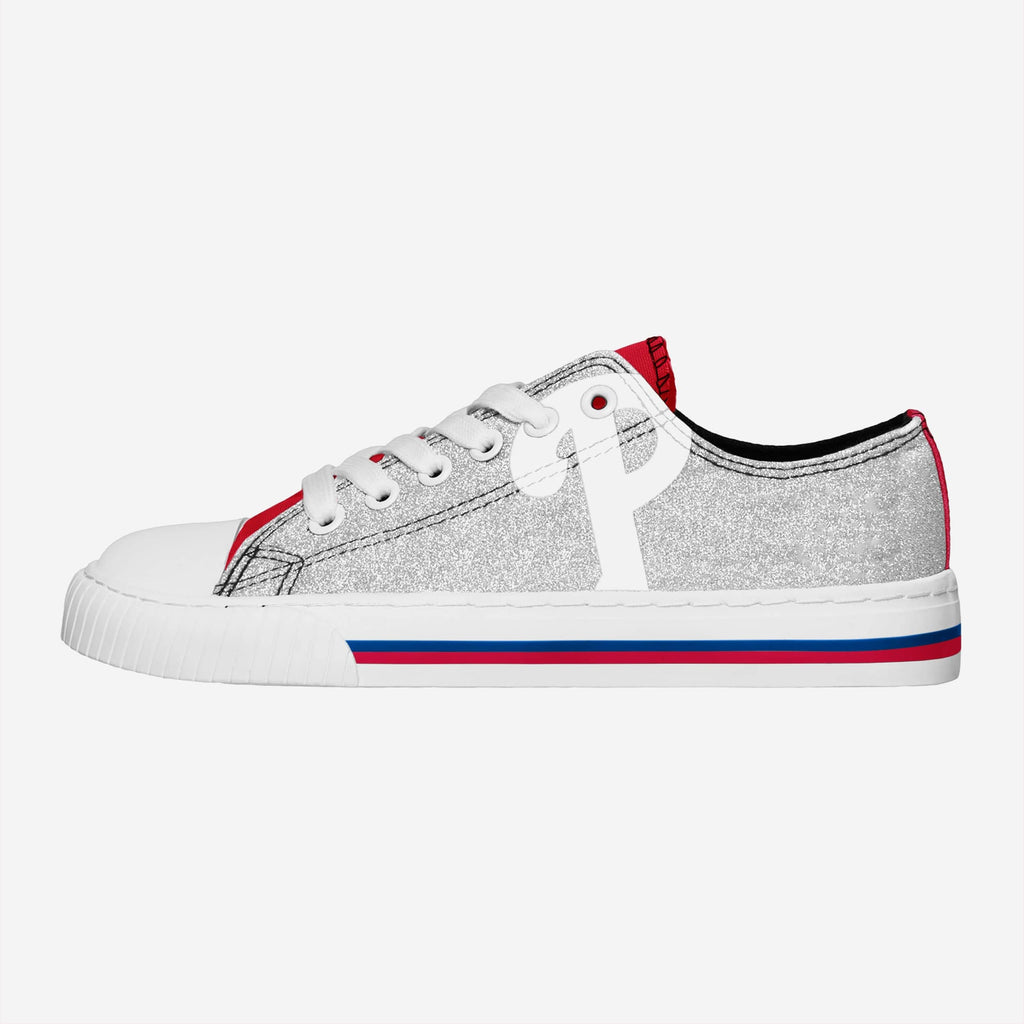 Philadelphia Phillies Womens Glitter Low Top Canvas Shoe FOCO 6 - FOCO.com