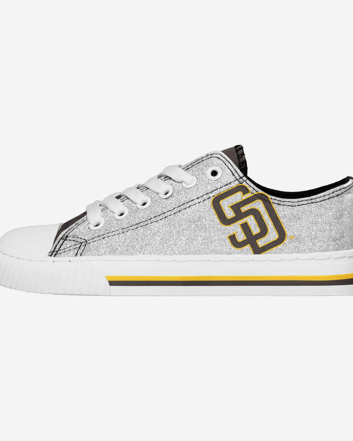 San Diego Padres Womens Glitter Low Top Canvas Shoes FOCO 6 - FOCO.com